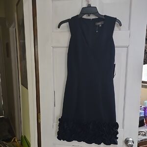 Connected Apparel Blue Sheath Mini Dress V-Neck Sleeveless